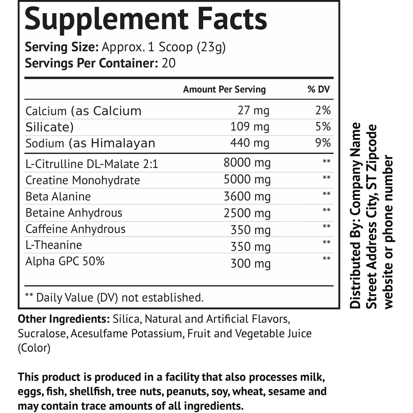 Pre - Workout w/Creatine 5g (Grape Annihilator)